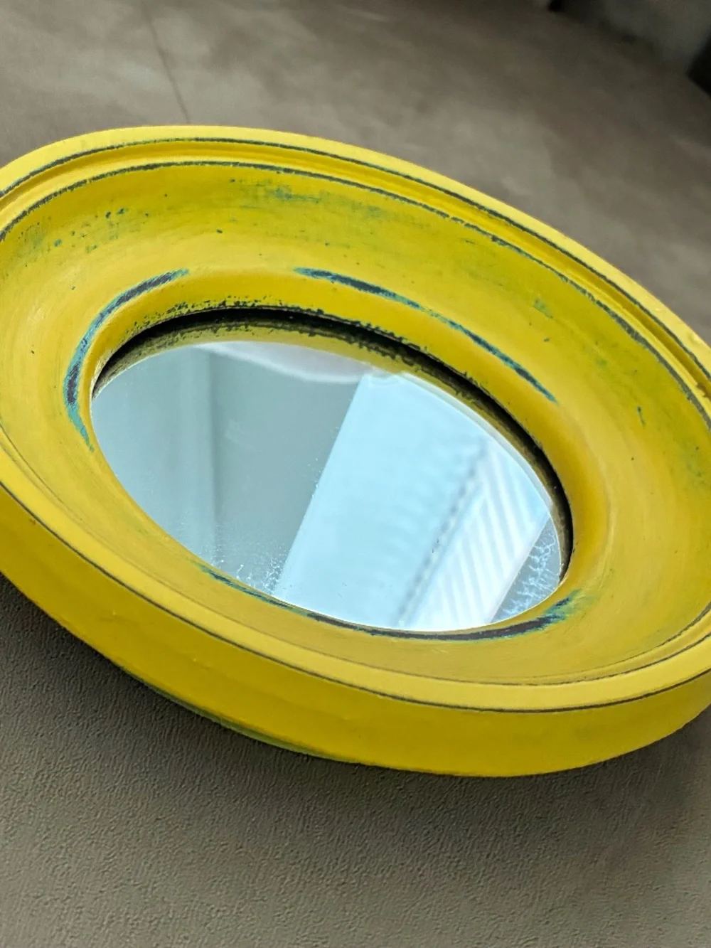 Small Home Decor Mirror Yellow Frame